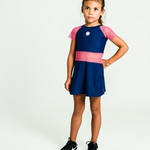 DeuceLuv / Meisje Marineblauw Modern Paars Mesh Tennisjurk