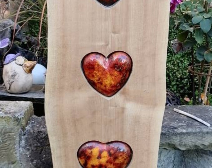 1 KeramikStele GartenStele Holz Keramik Herz Etsy.de