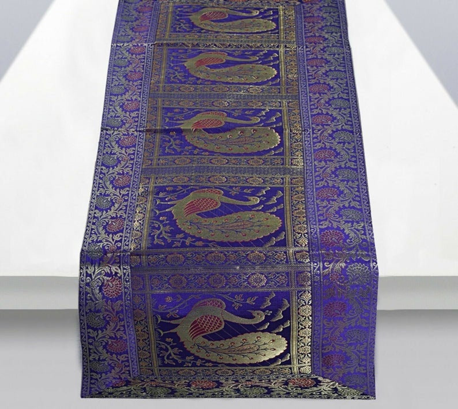 Indian 16X60 Inch Silk Table Runner Room Decor Cloth Etsy