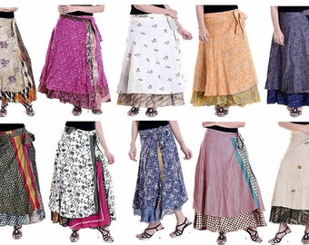 Vintage Silk Skirt, Bohemian Skirts, Wrap sari skirts, Women Hippie Summer Skirts Indian Silk Mini Skirts,Handmade silk skirt