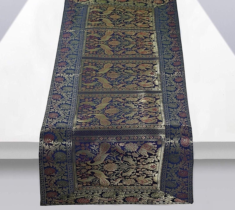 Indian 16X60 Inch Silk Table Runner Room Decor Cloth Etsy