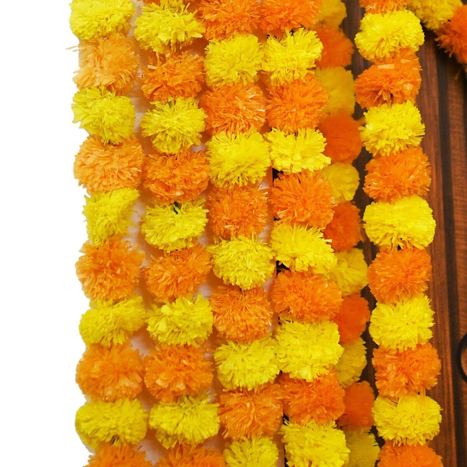 Indian Artificial Orange Marigold Flower Garlands Vine Wedding Etsy
