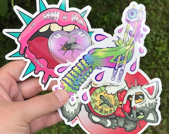 3 Pack Large Vinyl Stickers