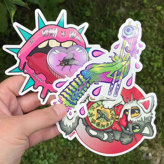 3 Pack Large Vinyl Stickers Etsy