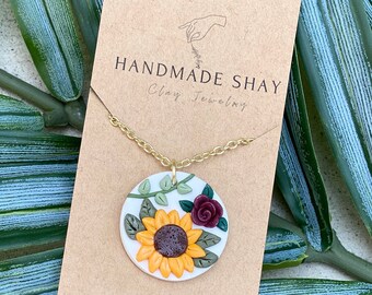 Topaz Necklace Sunflower White Topaz Sunflower Crystal Necklace Sagittarius Star Sign Rose Gold Plated Silver 925 Pendant