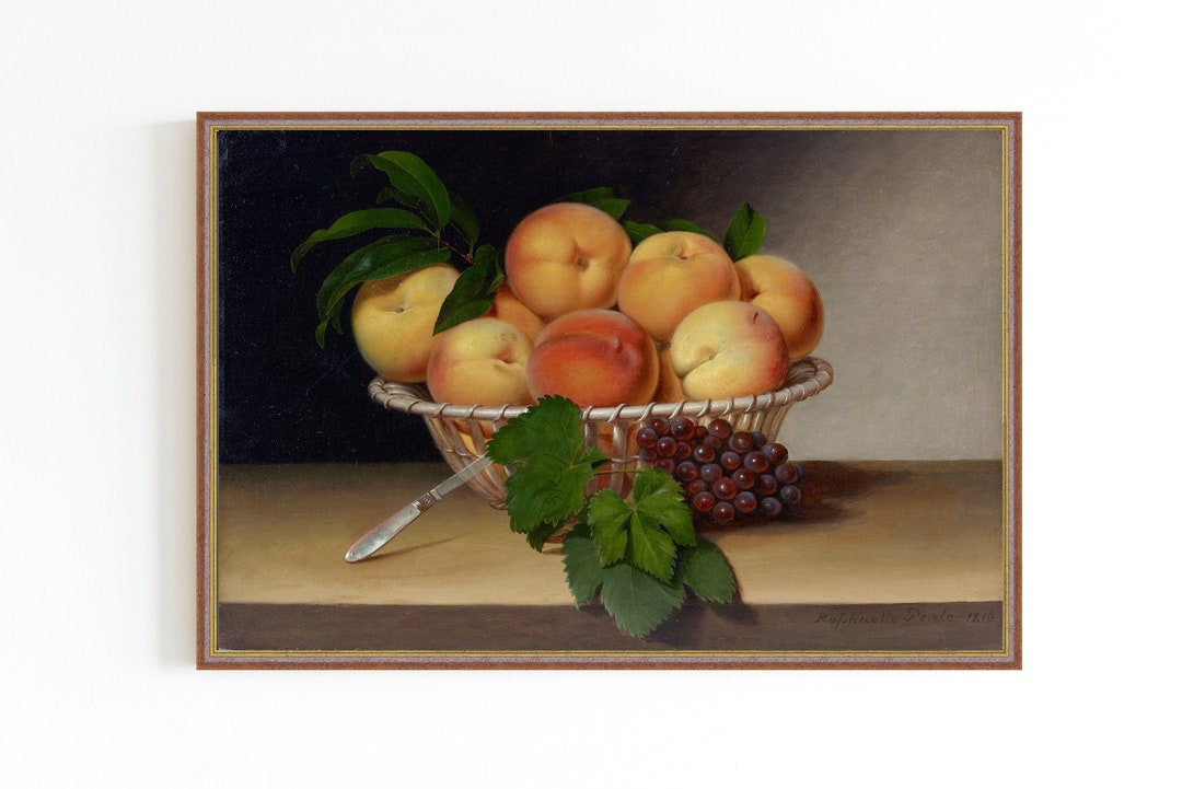 CANVAS ART PRINT | Still Life With Peaches Wall | Fruit Home Decor ...
