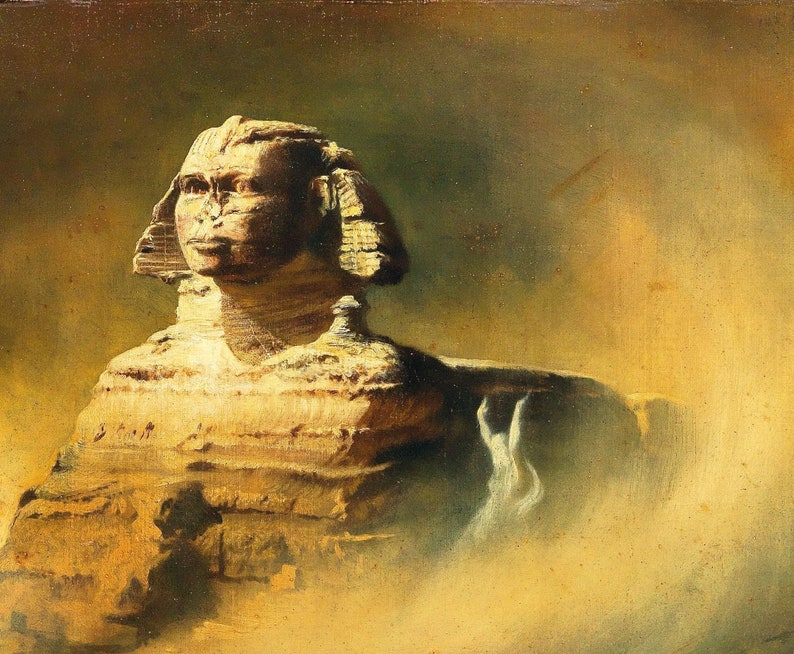 PRINTABLE ART the Great Sphinx of Giza Oil Painting Egypt Etsy