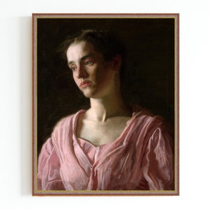 CANVAS ART PRINT | Vintage Woman Portrait Art | Female Portrait Wall Decor | 19th Century Portrait Oil Painting | Old Artwork