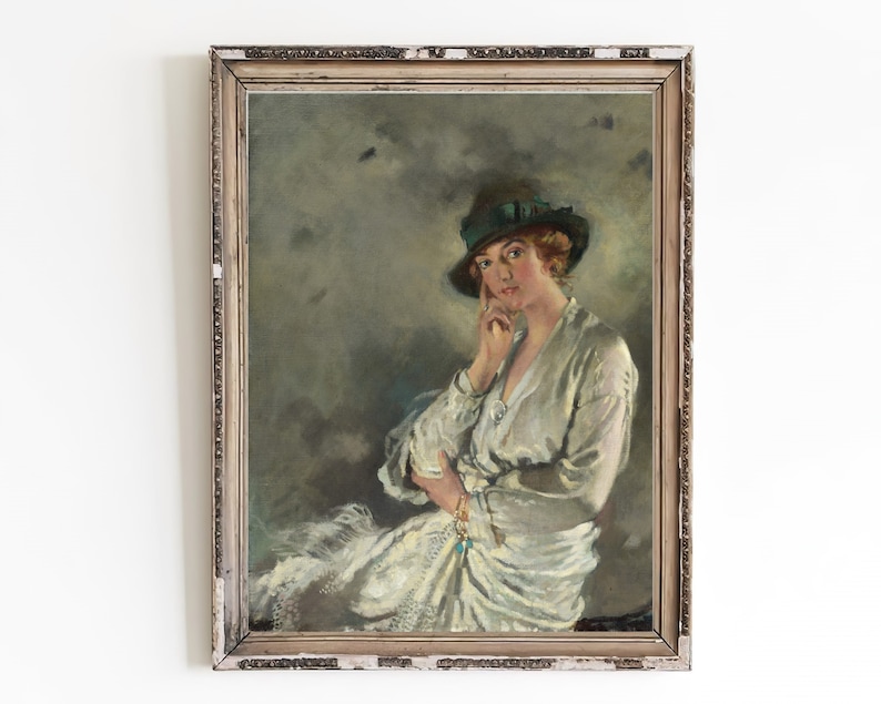 CANVAS ART PRINT | Vintage Woman Portrait Wall Art Print | Classic ...