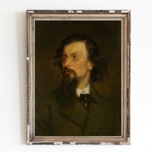 CANVAS ART PRINT | Classic Male Portrait Home Decor | Portrait of a Long-Bearded Man Wall Art Print | Vintage Gentleman Portrait Art