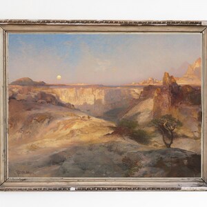 CANVAS ART PRINT | Arizona Desert Landscape Wall Art Print | Amazing Sunrise at Mountain Home Decor | View from the Mountains Oil Painting