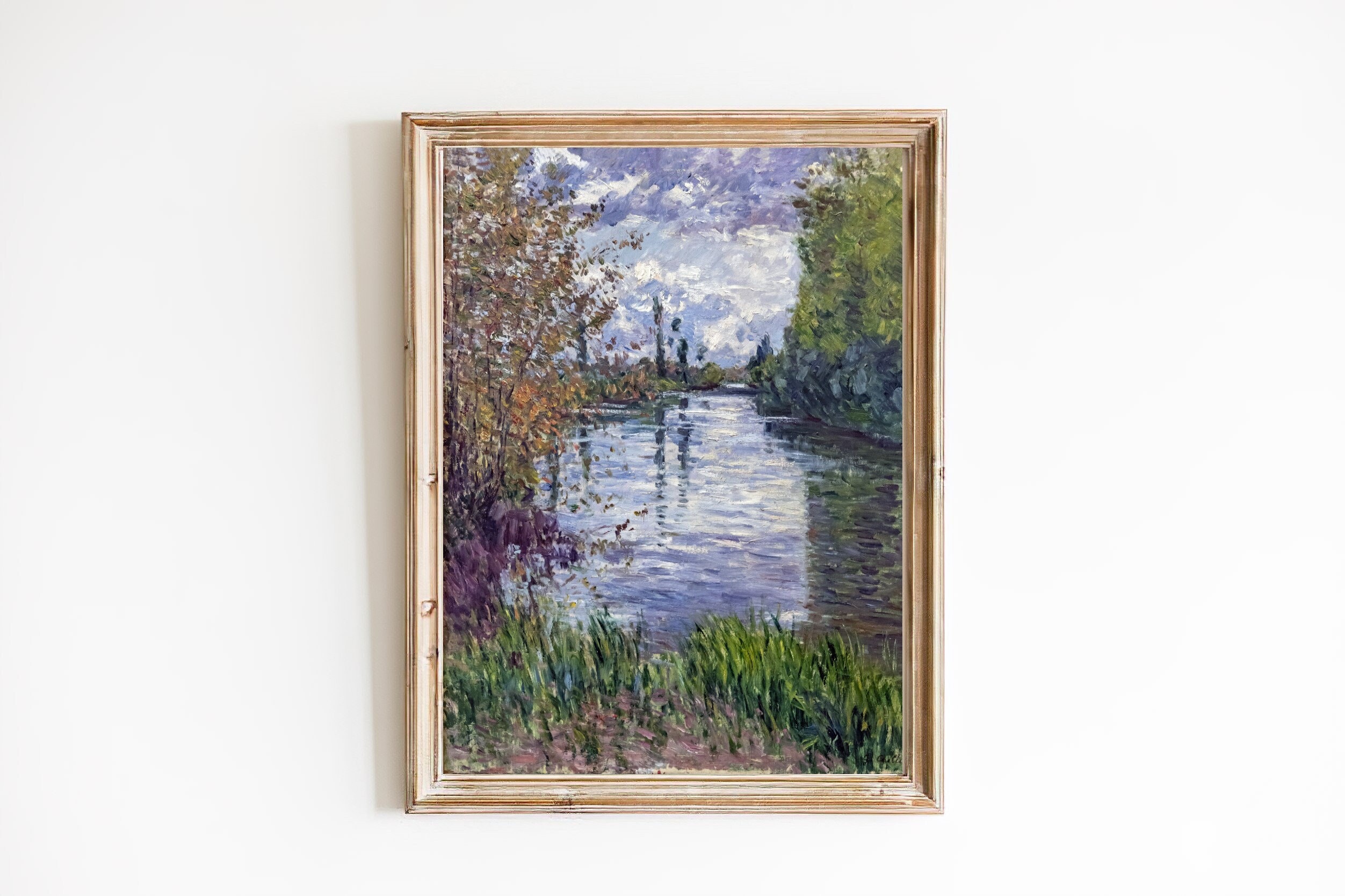 ヴィンテージ　絵画　セーヌ川 ヴィンテージ セーヌ川の風景画 | フランスアンティークアート