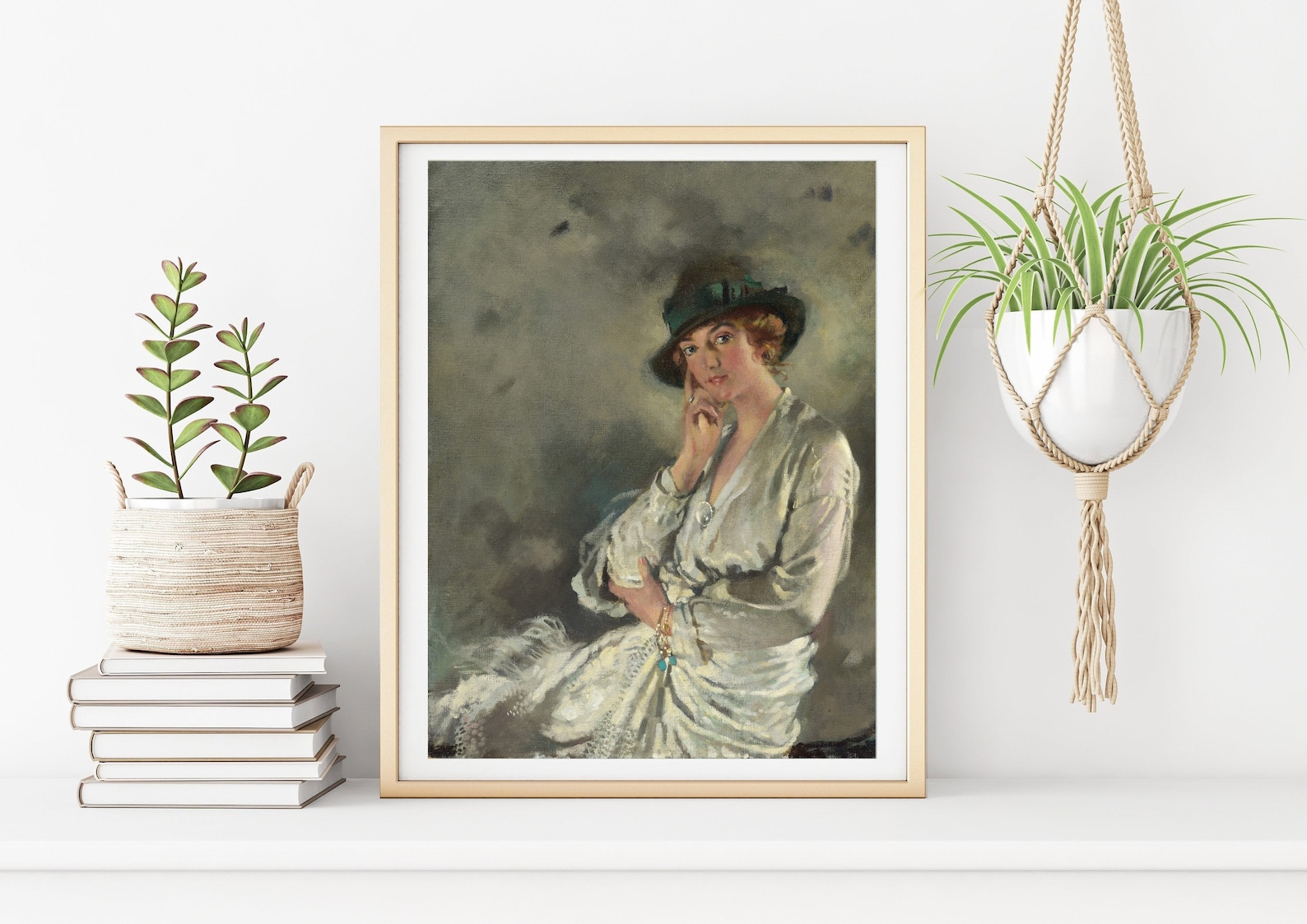 CANVAS ART PRINT | Vintage Woman Portrait Wall Art Print | Classic ...