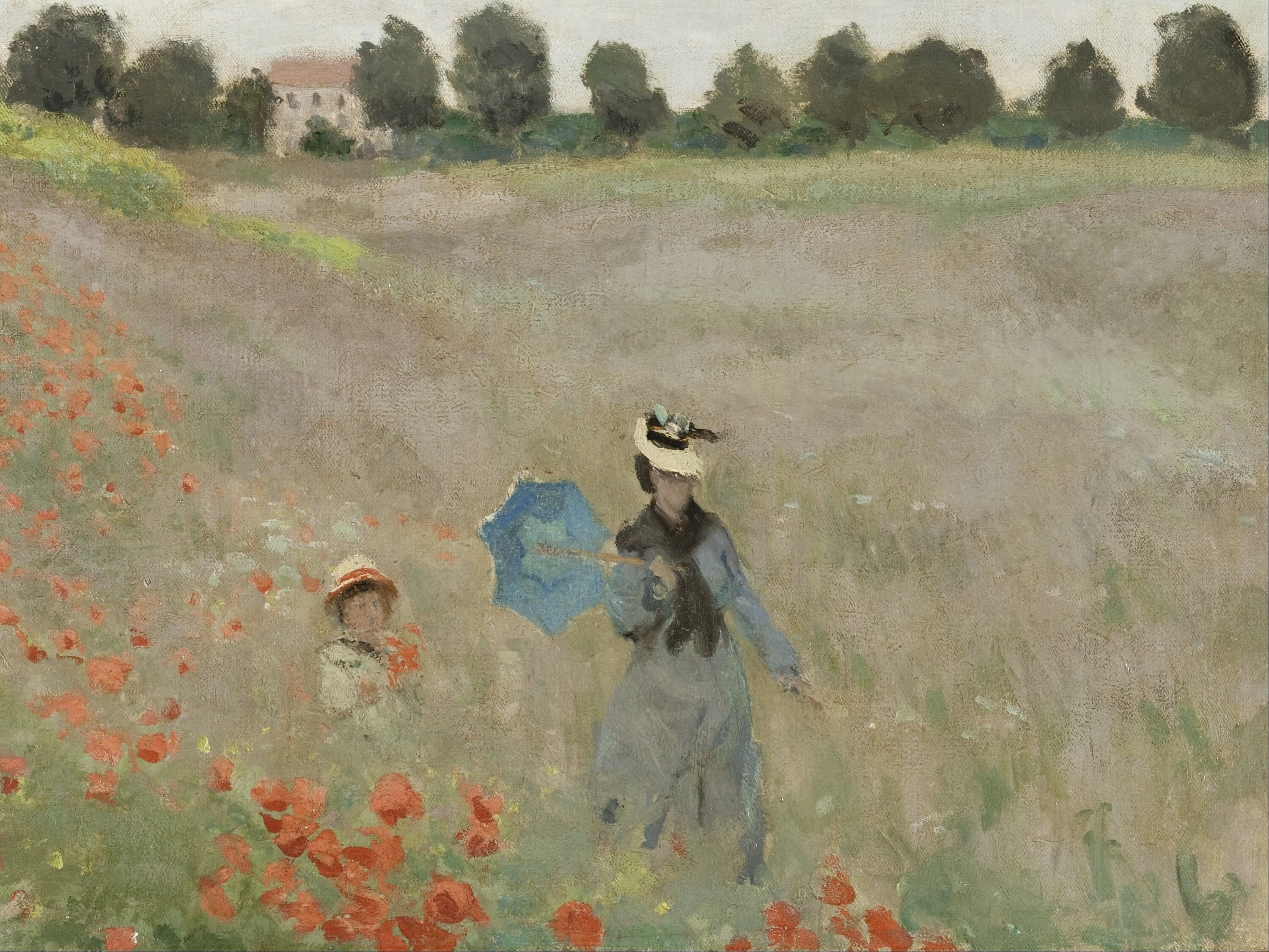 PRINTABLE ART Landscape Painting Vintage Art Vintage Landscape Poppy