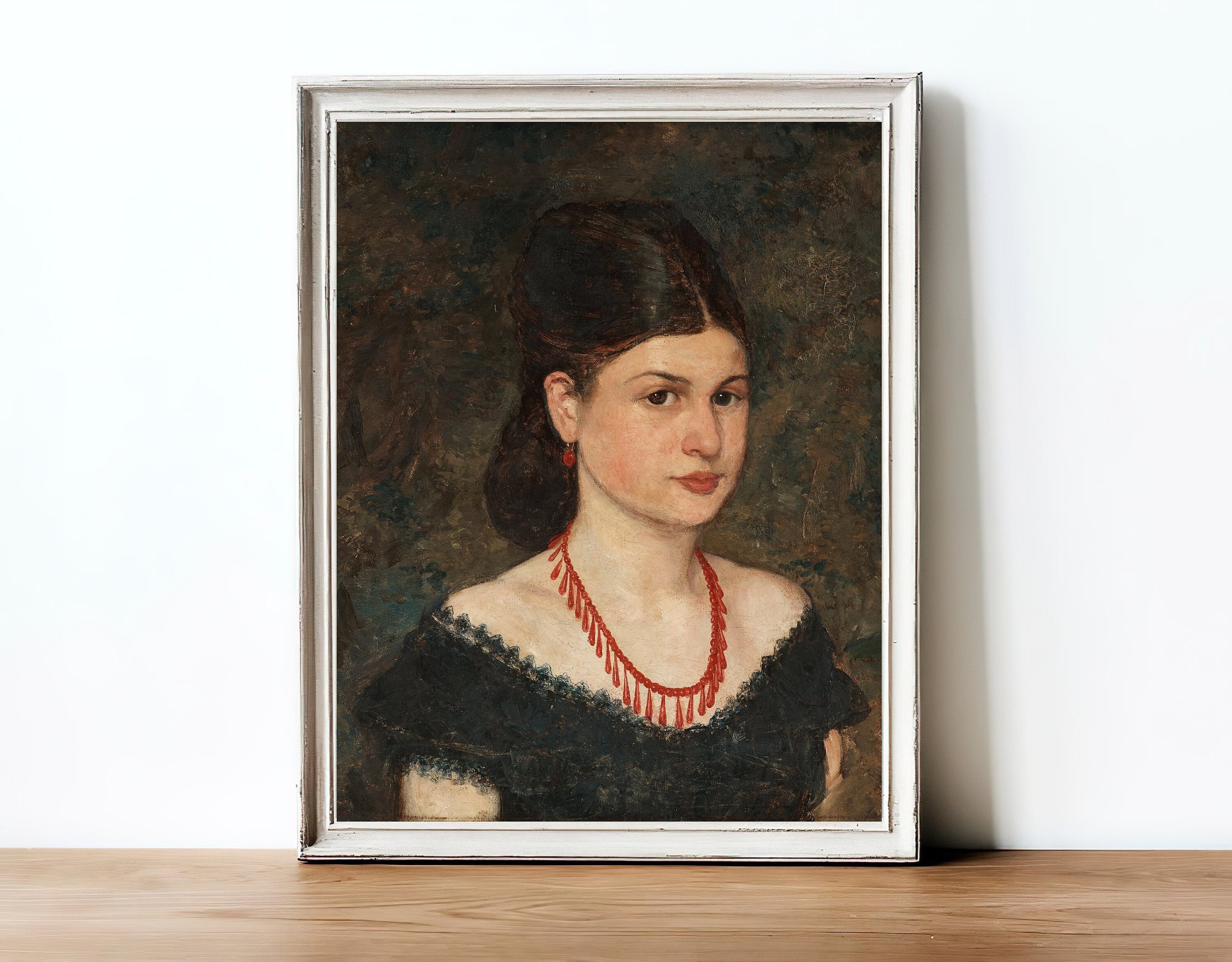 CANVAS ART PRINT Vintage Woman Portrait Wall Art Print Etsy