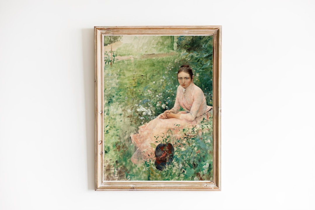 Vintage Woman Oil Painting Art Print | Antique Female Portrait (digital ...