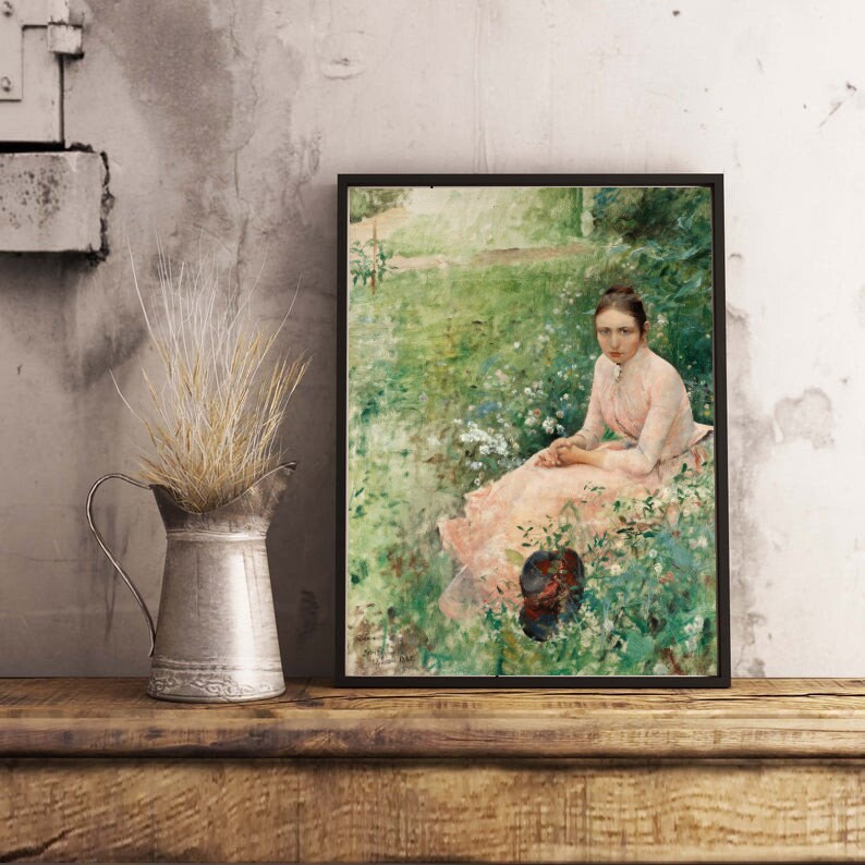 Vintage Woman Oil Painting Art Print | Antique Female Portrait (digital ...