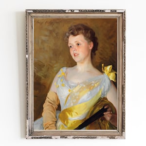 PRINTABLE ART | Vintage Woman Portrait Oil Painting | Classic Female Portrait | Impressionist Artwork | Rustic Wall Art | Elegance Artwork