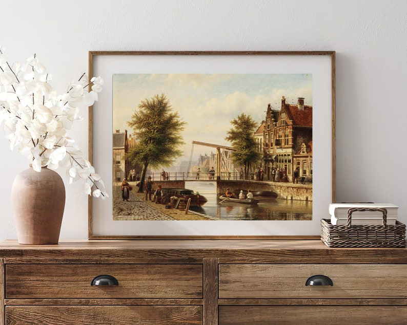 PRINTABLE ART Vintage Dutch Town Painting Antique - Etsy