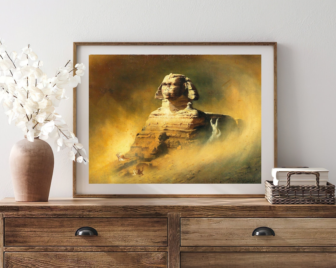 PRINTABLE ART the Great Sphinx of Giza Oil Painting Egypt Etsy