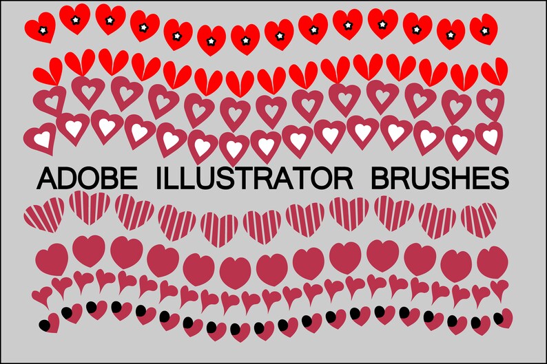 Hearts Adobe Illustrator Brushes Etsy