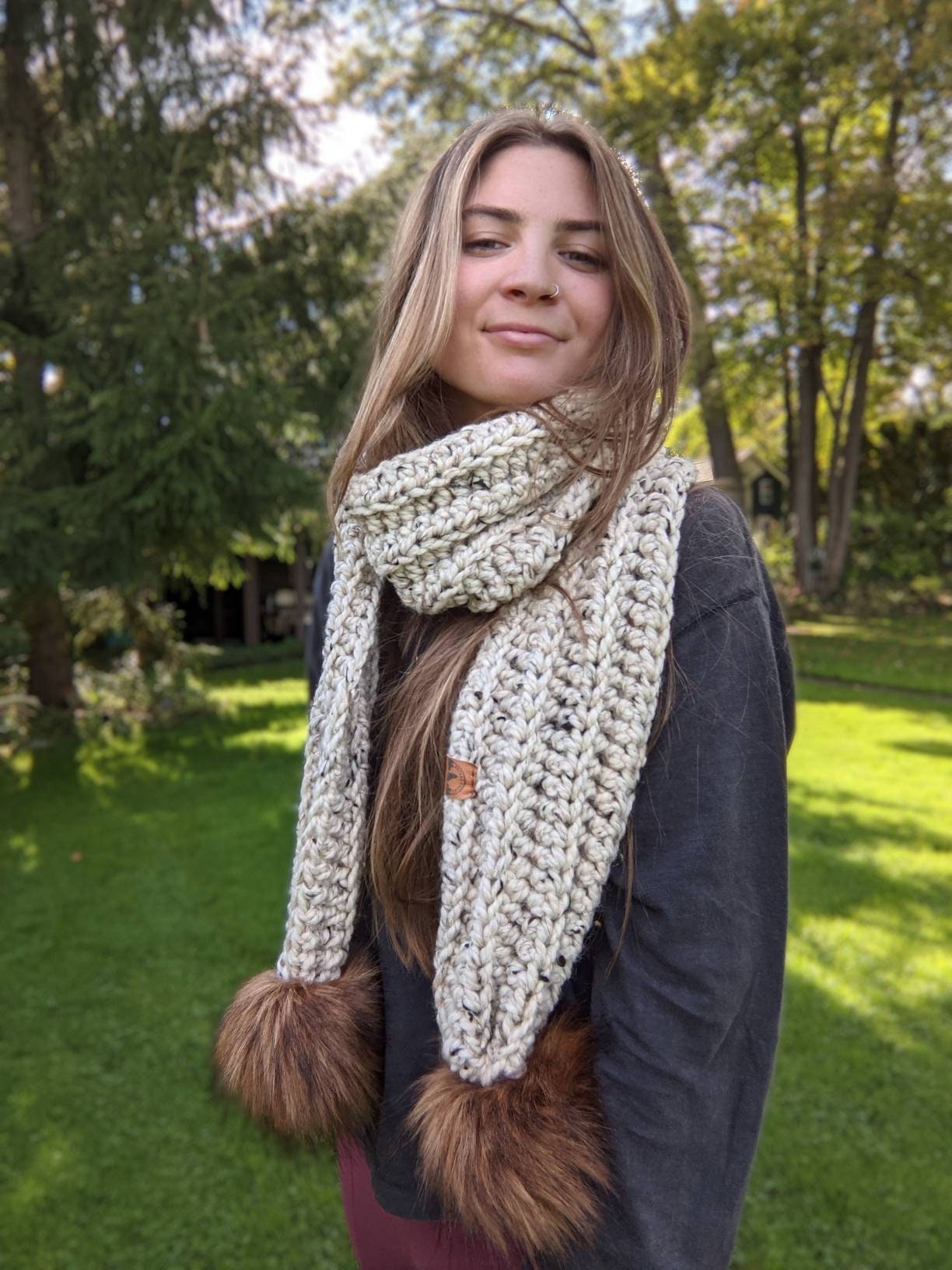 Winter Beanie Hat Scarf Set Women Warm Knitting Skull Cap