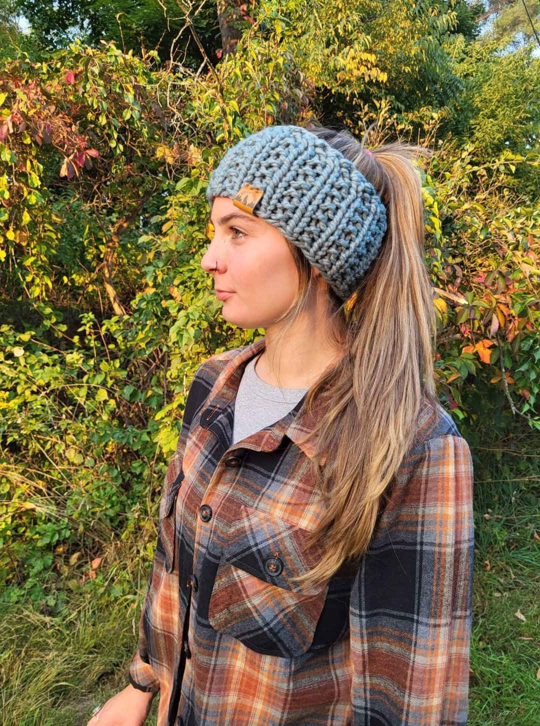 Women's Knitted Headband, Chunky Knit Headband, Textured Cozy Earwarmer, Womens Headband, Wool