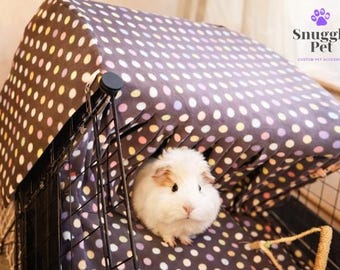 Gemütliches Dschungelversteck für Meerschweinchen, Ratten und Frettchen | Fleece Käfig Kuschelpunkt | Inklusive Ohrclips