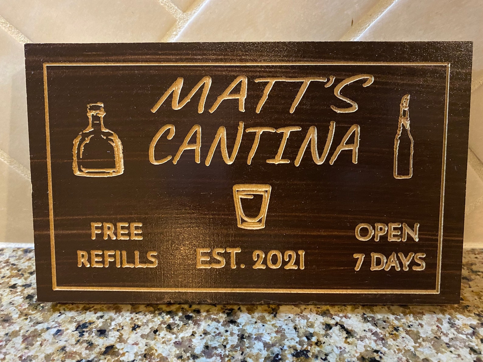 Personalized cantina sign bar sign for home pub sign tavern Etsy