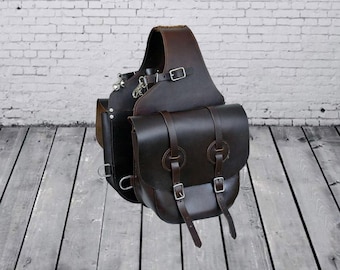 Genuine Leather Western Trail Brown Horse Saddle Bag
