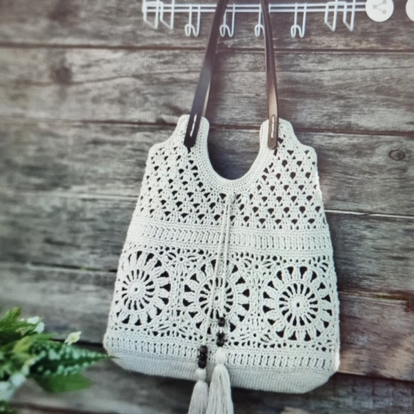 Patrón de bolso a crochet para mujer Instrucción de bolso de verano a crochet Tutorial de bolso boho hecho a mano PDF patrón de bolso a crochet