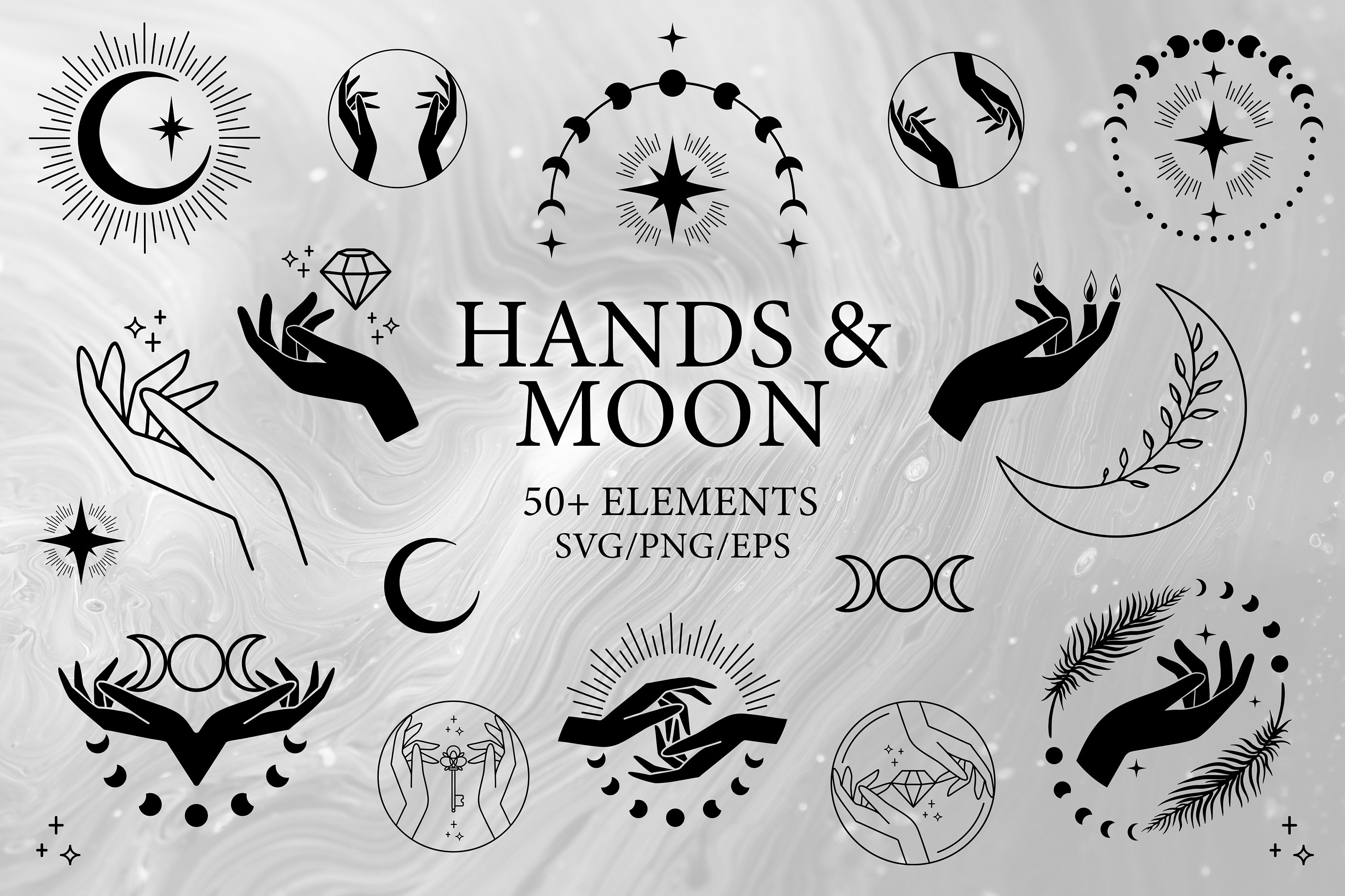 Download Moon SVG bundle Crescent moon Moon Phases FLower moon | Etsy