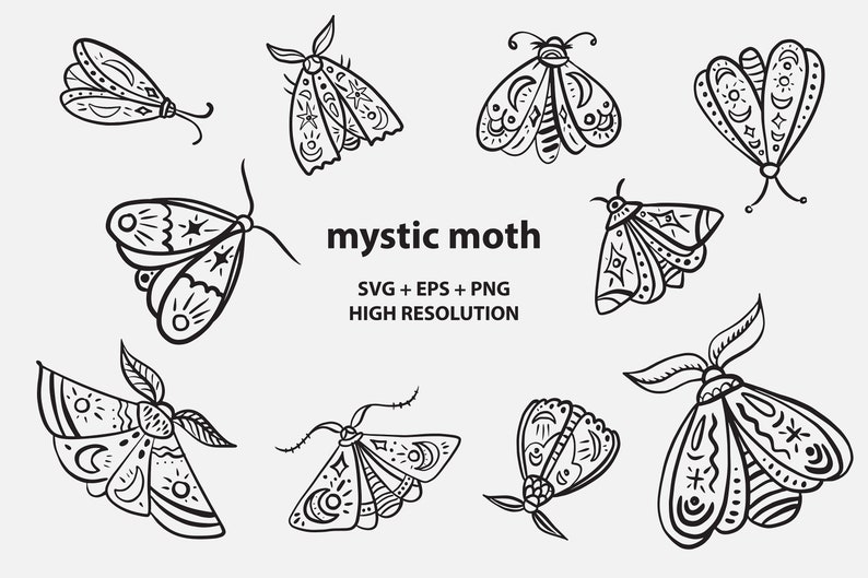 Download Mystic moth svg Celestial clipart moth svg files for ...