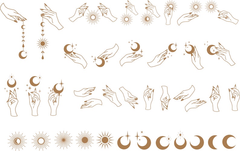 Download Moon Clipart Set Hand Png Eps Mystical Svg Files Celestial Svg Clipart Crescent Moon Png Svg Sun Vector Witch Hands Svg Clip Art Art Collectibles Gkjwonosari Com