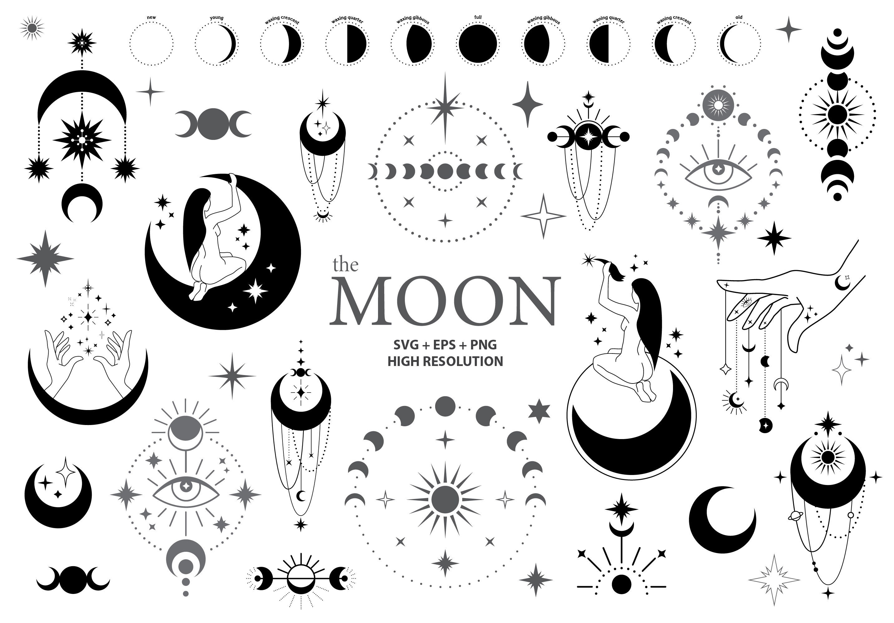 Moon Phase Svg Moon Phases Svg Crescent Moon Svg Moon Svg Etsy Images ...