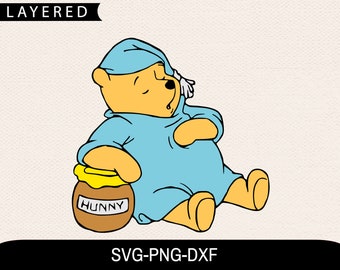 Winnie Pooh Sleeping Etsy Winnie Pooh Sleeping Etsy