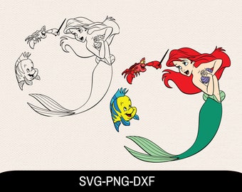 Download Ariel Outline Svg Etsy