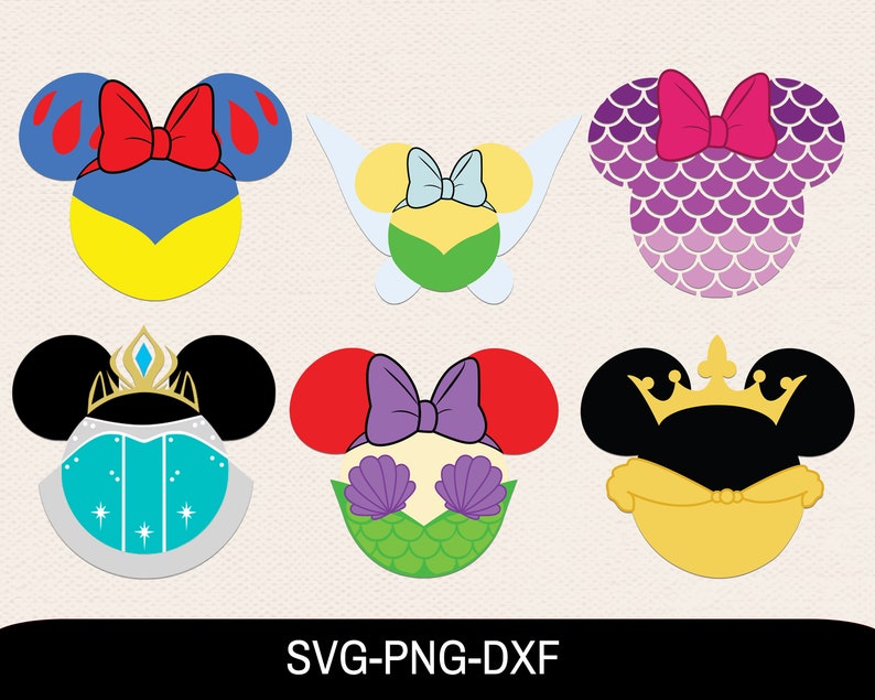 Download Clip Art Svg For Mom Disney Princess Svg Files Cricut Svg Princess Svg Disney Princess Svg Bundle Minnie Heads Svg Princess Svg Bundle Art Collectibles