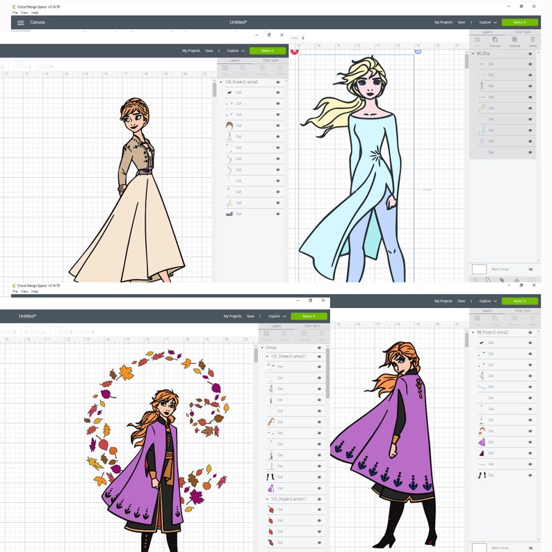 Frozen Svg Bundle Anna Svg Elsa Svg Disney Princess Svg | Etsy