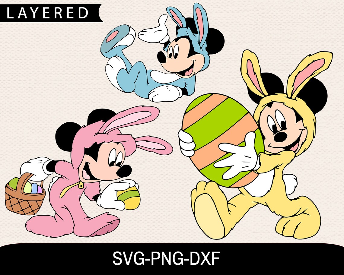 Mickey Bunny Easter SVG Bundle Easter Svg Disney Easter Svg Etsy