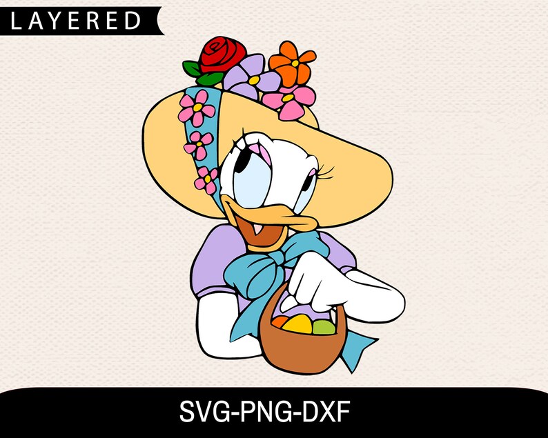 Download Clip Art Art Collectibles Easter Eggs Svg Easter Daisy Svg Easter Disney Svg Easter Svg Disney Svg Svg For Girl Daisy Duck Svg