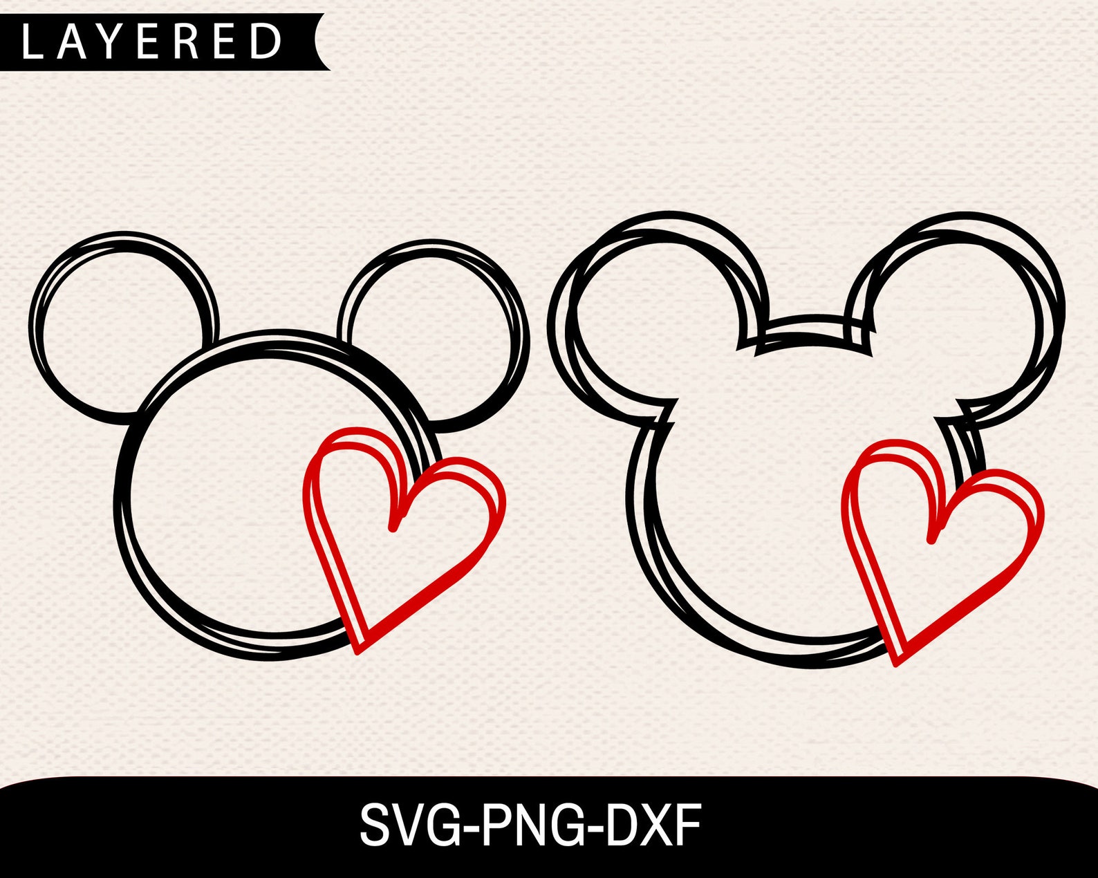 Mickey Head Heart Svg Valentine's Day Svg Love Svg | Etsy