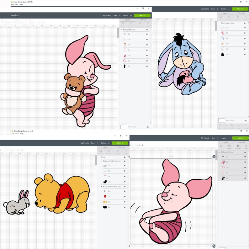 Clip Art Disney Svg Bundle Baby Piglet Svg Baby Winnie The Pooh Svg Disney Baby Svg Cricur Svg Disney Svg Svg For Kids Baby Eeyore Svg Art Collectibles