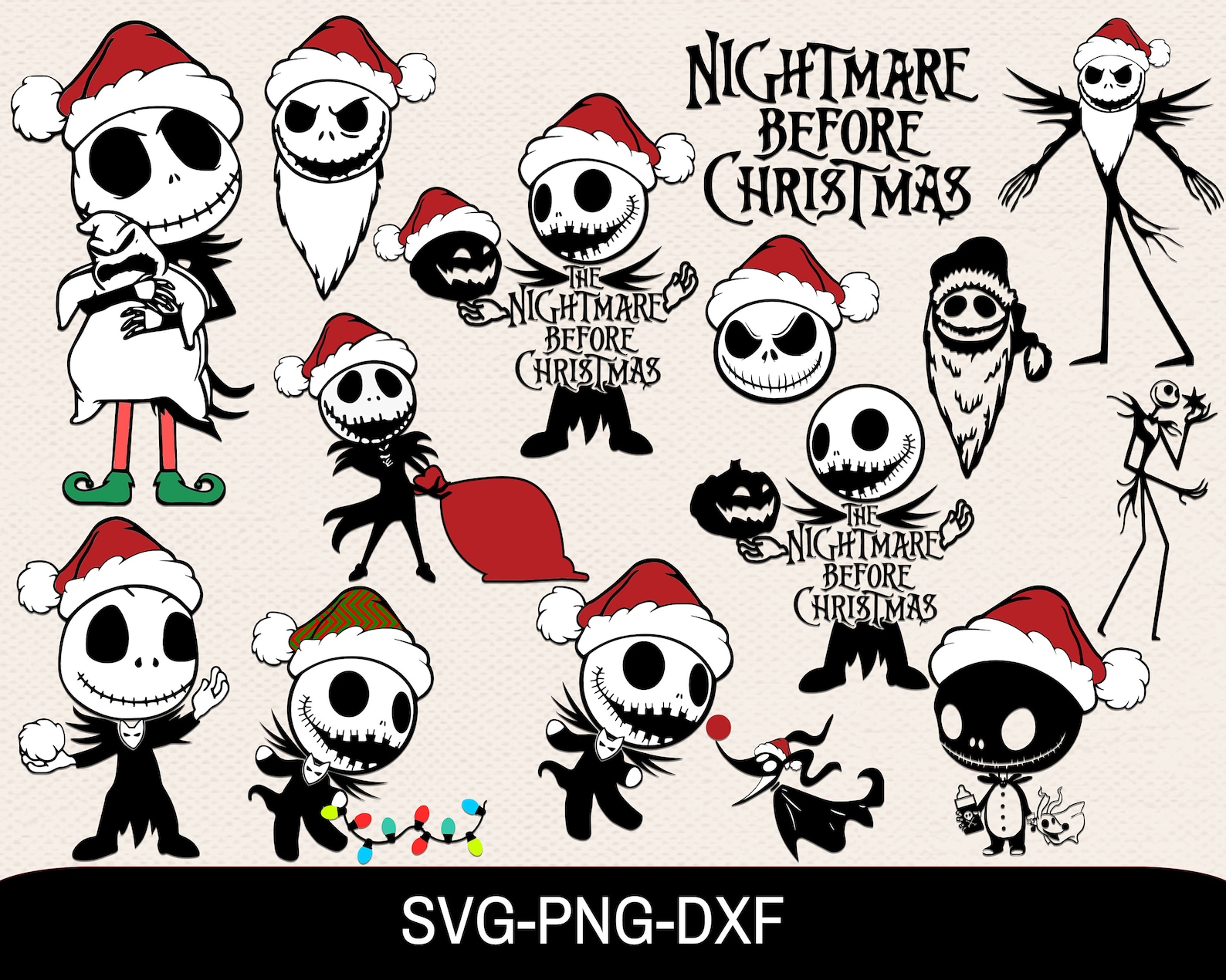 Jack Skellington Christmas Svg Svg Christmas Svg For Cricut  Etsy