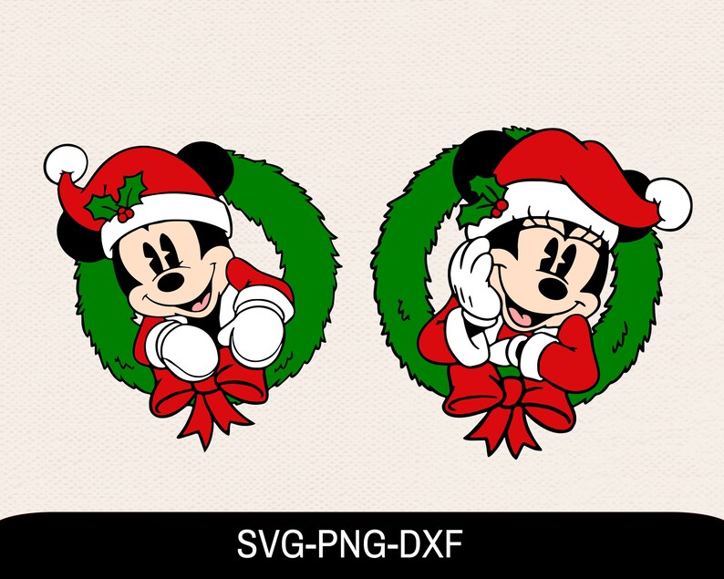 Svg Christmas Wreaths Mickey Svg Wreaths Minnie Svg Svg For | Etsy