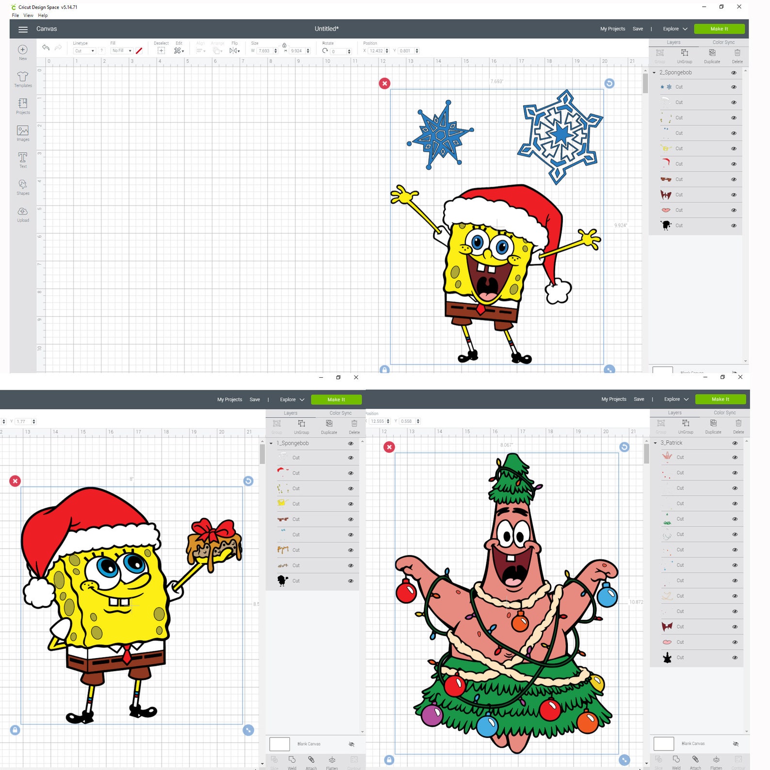 Download Christmas Svg SpongeBob Svg Patrick Svg Svg For Cricut | Etsy