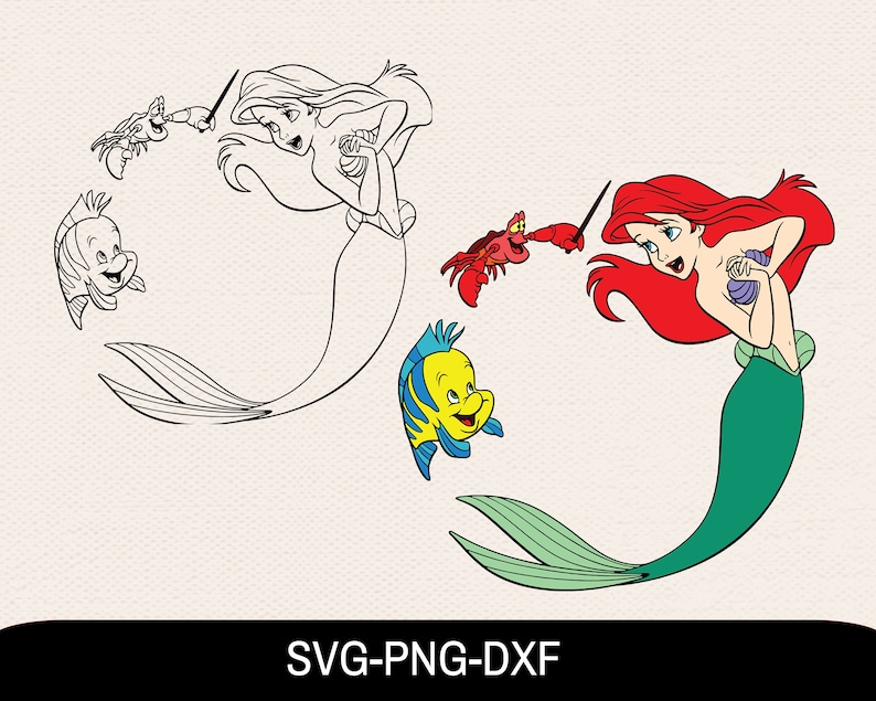 Free Mermaid Outline Svg SVG PNG EPS DXF File