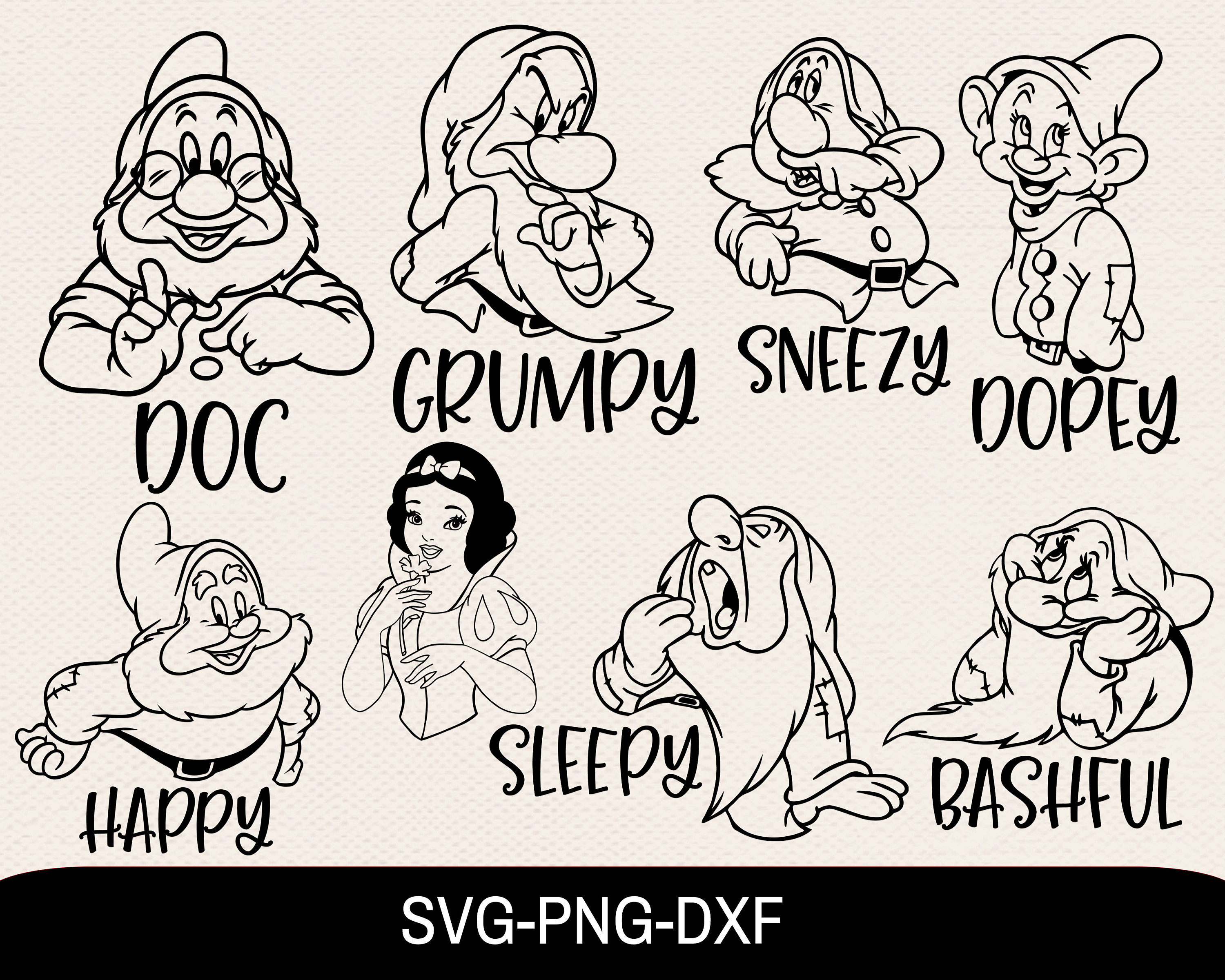 Grumpy Bundle Svg Disney Svg Seven Dwarfs Svg Snow White Svg Diy