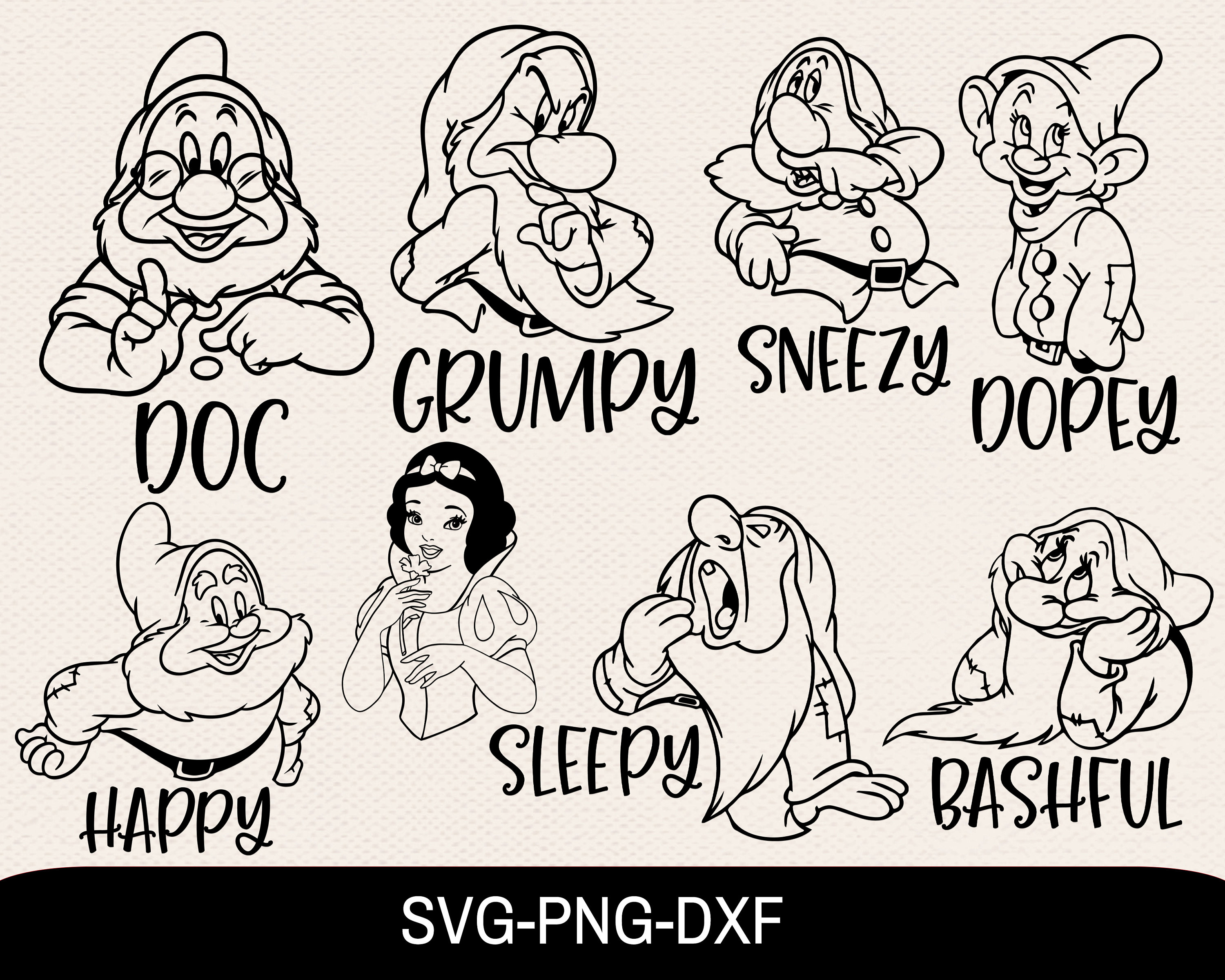 7 Dwarfs Svg Svg For Cricut Snow White Svg Cricut File | Etsy