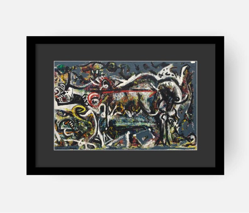 Jackson Pollock Oil Painting Reprint the She Wolf 1943 Framed Etsy